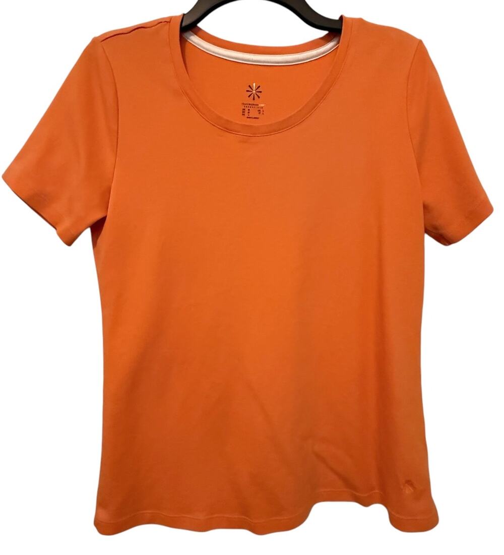 Isaac Mizrahi Live Essential Tee Peach Tangerine Orange Medium
